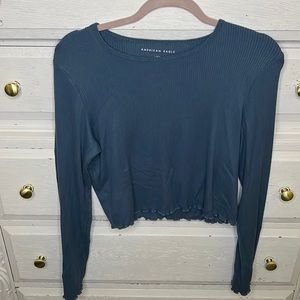 American Eagle long sleeve ribbed crop top